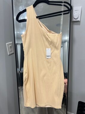Bar III One-Shoulder Pale Peach Dress